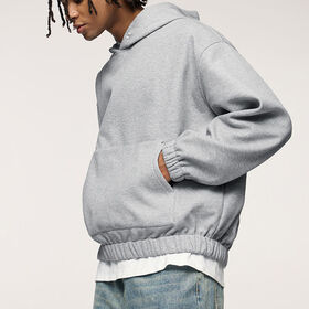 Custom 400 GSM Fleece Metal Button Hoody Oversized Hoodie Drop Shoulder Blank Premium Cotton Men Hoodie