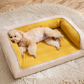 Tempat tidur anjing mewah dengan sarung bantal yang dapat dilepas dan dicuci serta alas anti selip