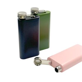 2026 Hot sale Pink version, with a funnel, in a gift box,304 Stainless Steel Liquid Bottle Portable Mini Hip Flask 5oz