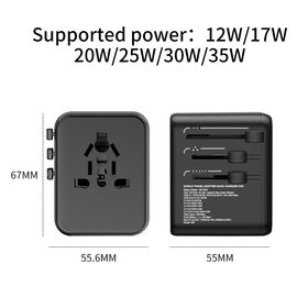 Fabricant PD20W 2U 3C USB ports mini Double AC Prise Universelle Adaptateur Universel Dans Le Monde entier chargeur avec UE US UK AU pin