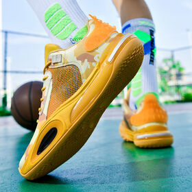 Sepatu Basket Pria Kustom Berkualitas Tinggi Ringan Anti-Slip Bernapas Bantalan Tali-temali Grosir Merek Fashionable