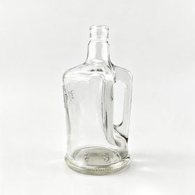 700ml Clear Glass Liquor Bottle with Handle Standard Empty Vessel for Spirits, Liqueurs & Beverages