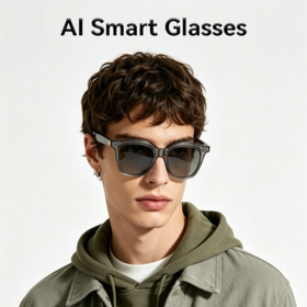 Lunettes de traduction AI avec caméra 8MP Prendre des photos Vidéos et Bluetooth 5.3 Audio en temps réel sans soudure OEM ODM