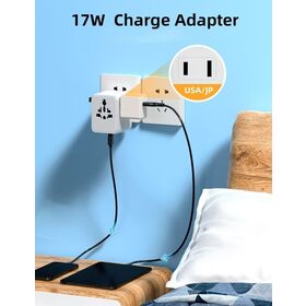 Compact GaN Travel Adapter with Universal Plug and Multi Device Fast Charging for International Travel