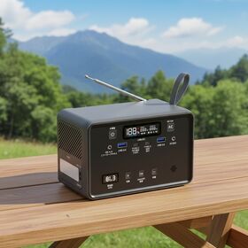 Multifunctional mobile backup outdoor generator camping portable 100w lifepo4 battery solar rechargeable power station with fm