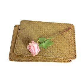Hand Woven Straw Placemat, Natural seagrass Table Mat for Dining Table, Rectangular table mat, Custom size & design