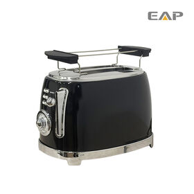 850W Retro-Toaster aus Metall mit 1-6 Stufen, Frühstücks-Sandwich-Toaster mit Brötchenwärmer