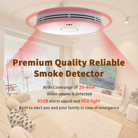Wi-Fi Smart Smoke Detector with Tuya App control, WiFi Smoke Alarm Fire Alarm, Sealed 10-Year Li-Battery, CE EN 14604, VS02W-08