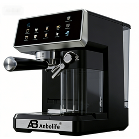 ANBOLIFE 2026 Hot sale direct manufactory OEM&ODM Color display screen touch panel semi-automatic coffee machine for household