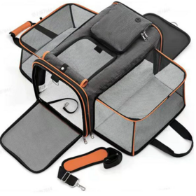 Pet Collapsible Soft-sided Flight Carrier Portable Pet Travel Bag for Dogs Cats Expandable Tote