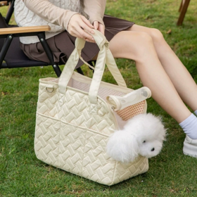Lightweight Soft Small Dog Purse Carrier Soft-Sided Pet Carrier Bag with Storage Pockets