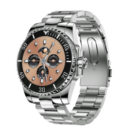 LT15 SIM Card Smart Watch Mechanical Look 1.27 Inch TFT 5ATM Bluetooth Calling Stainless Steel Strap