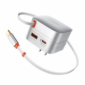 LDNIO Q9 33W PD Chargeur Intégré Câble Rétractable Double USB A C Adaptateur De Voyage OEM ODM En Gros Téléphone Chargeur