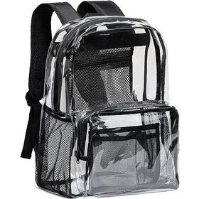 Clear Backpack Heavy Duty PVC Transparent Backpack with Reinforced Strap for College Workplace