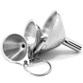 Food Grade Stainless Steel Kitchen Liquid Transfer Filter Funnel Set