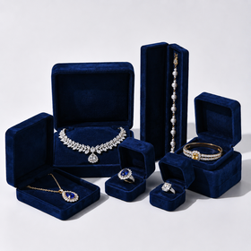 Custom Luxury Velvet Jewelry Box Set Premium Jewelry Packaging Storage Display Case for Jewelry Brand Packaging
