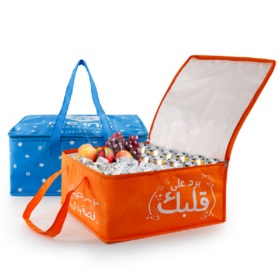 Approvisionnement de l'usine de la Chine imprimé personnalisé Non-Woven Cooler Bag PP Polyester sac à provisions de pliage pour le vin de la bière Lunc