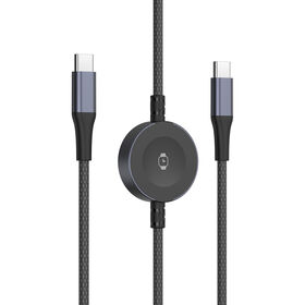 OEM&ODM Sunlike 100W 2 in 1 Fast Charging Data Cable, C-C95W, Apple Watch 2.5W, 480Mbps data transfer.