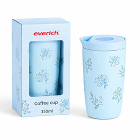 12oz Double paroi en acier inoxydable 304 tasse à café, appuyez sur le couvercle tasse de voyage étanche, Logo personnalisé disponible