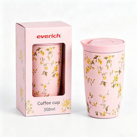 Tasse de café étanche du voyage 12oz, double tasse en acier du mur 304 avec le couvercle de presse