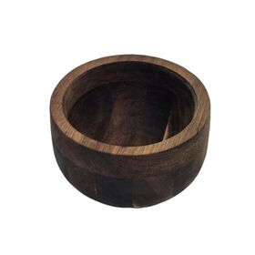 Petit bol à trempette en bois d'acacia, bol de service rond en bois pour servir du pop-corn, des pâtes, de la noix de coco, des noix, des amuse-gueules, cuisine maison, 4 pouces