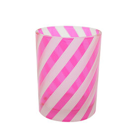 Kerzenhalter Kerzenhalter 9oz Glas kerzen gefäß Kerzenglas mit rosa Streifen für Heim dekoration