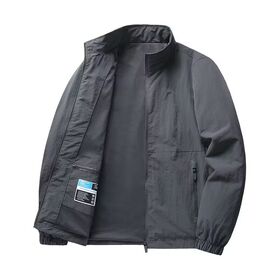 Spring Stand Collar Nylon Business Jacket Men's Loose Casual Moda Blusão Fino Casaco Mangas Compridas Zipper Front Outdoor