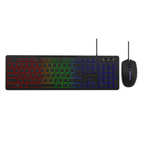 Clavier et souris de jeu Combo Clavier rétroéclairé LED filaire et souris optique pour PC portable
