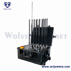 8 Antennas High Output Trolley Case Jammer for 2G/3G/4G/5G/WiFi/GPS Signals