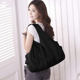 Lightweight Foldable Oxford Nylon Shopper Bag for Women with Zipper Travel Tote Bag ISO Certified 20L Capacity