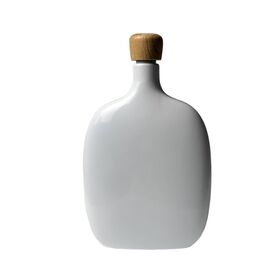 2026 Best Quality 8oz High Quality Portable 304 Stainless Steel Beech Wood Lid Whiskey Vodka Wine Pot Flagon Hip Flask
