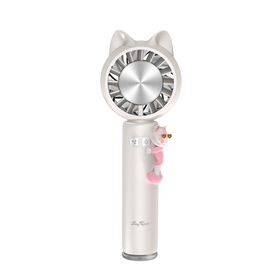 Ventilateur Pliable Mini "Rose Pet Ice Cool" FS-52 avec Oreilles de Chat Lumineuses pour Aventures en Plein Air