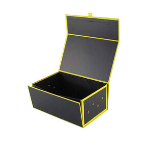 Luxury Matt Black With Glossy UV Spot Custom Logo Packaging Box Folding Paper Box Magnetic Foldable Gift Box With Magnetic Lid