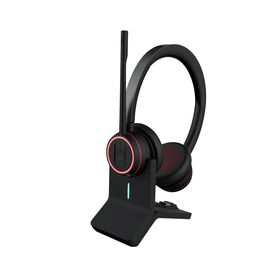 BT 5.3 Kabellose PC-Bluetooth-Kopfhörer mit Busy Light, 2-Mikrofon-ENC mit Ladestation & USB-Dongle für den Bürogebrauch