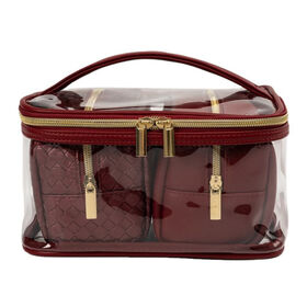 Fashion Women 3pcs Set Cosmetic Bag and case with Custom logo Pvc Leather Travel Make up Bag