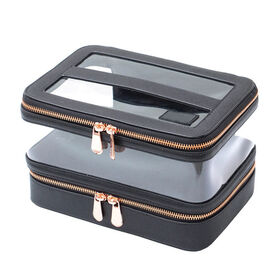 New Collection Makeup Bag Large Capacity Cosmetic Storage Makeup Bag Leather