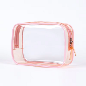 Waterproof PVC Cosmetic Bags Pink Makeup Organizer Bag Travel Toilet Travel Pouch Kit Colorful Clear Makeup Bags