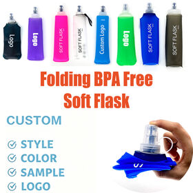 Leak-Proof Soft Flask Foldable Running Kettle Collapsible Soft Water Bottle Portable Handheld Sports Flask with Hand Strap