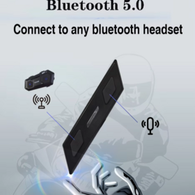 TOUCARE V5S Motorcycle Helmet Bluetooth Headset IP67 Waterproof Intercom Radio Hands Free Call Passenger Snowmobile Helmet Speaker