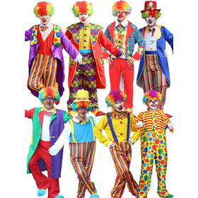 Adult Funny Joker Halloween Carnival Clown Costume