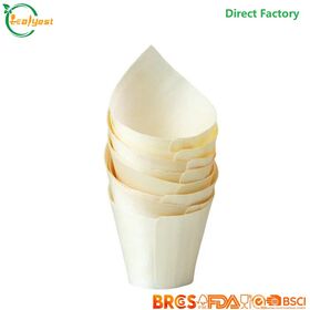 FSC Einweg-Holz-Cone-Cup kunden spezifische Verpackung Lebensmittel qualität China Fabrik