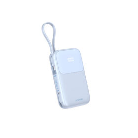 X-ONE New 10000mAH With 2 Buit In Cable and 4 Outputs Power Bank Atom Duo 22.5W Fast Charging Blue
