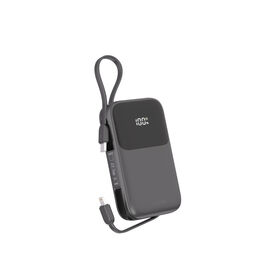 X-ONE New 10000mAH With 2 Buit In Cable and 4 Outputs Power Bank Atom Duo 22.5W Fast Charging Black