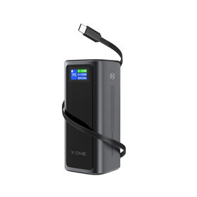 X-ONE New 20000mAH With Retractable Cable and 2 Outputs Power Bank 130W Fast Charging for Tablets and Laptop