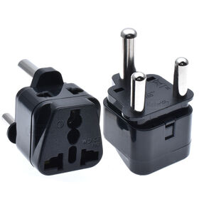 محول سفر جنوب أفريقيا بقابس مزدوج USB + مدخل أمريكي - النوع M - فائق الصغر - مؤرض آمن مثالي