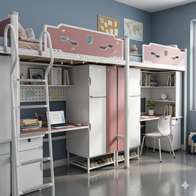 Multi Functional Metal Student Bunk Bed with Ladder for University Room bed Bunk bed with desk Dormitory bed