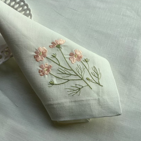 Embroidered Linen Napkins Handmade Cloth Napkin