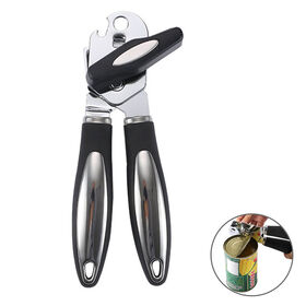 Heavy Duty Stainless Steel Smooth Edge Manual Can Opener and Bottle Openers, US Designed, Oversized Handheld Turn Knob