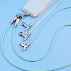 Mobile Phone Cable Type C Braided Anti-loss Mobile Phone Lanyard 2 in 1 Design 5mm