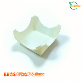 Taza de salsa de mousse de madera FSC de 80mm | Logotipo y embalaje personalizados